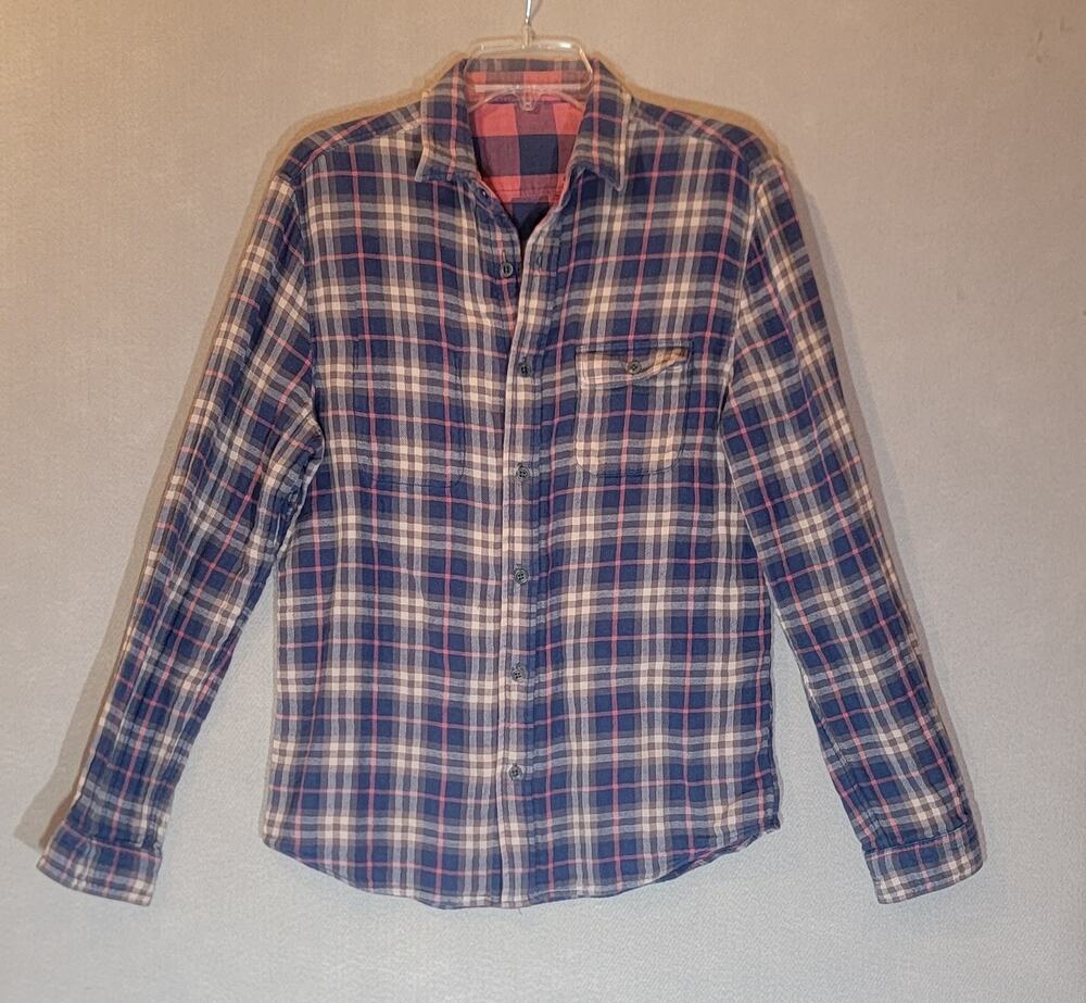 Faherty Reversible Stretch Blanket Shirt Flannel Button Up Men Small